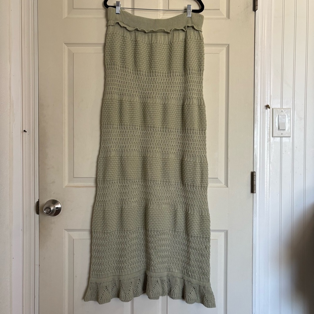 Djerf Avenue Sorella Elegant Knit Maxi Skirt boho classic Scandi girl style - Picture 2 of 11